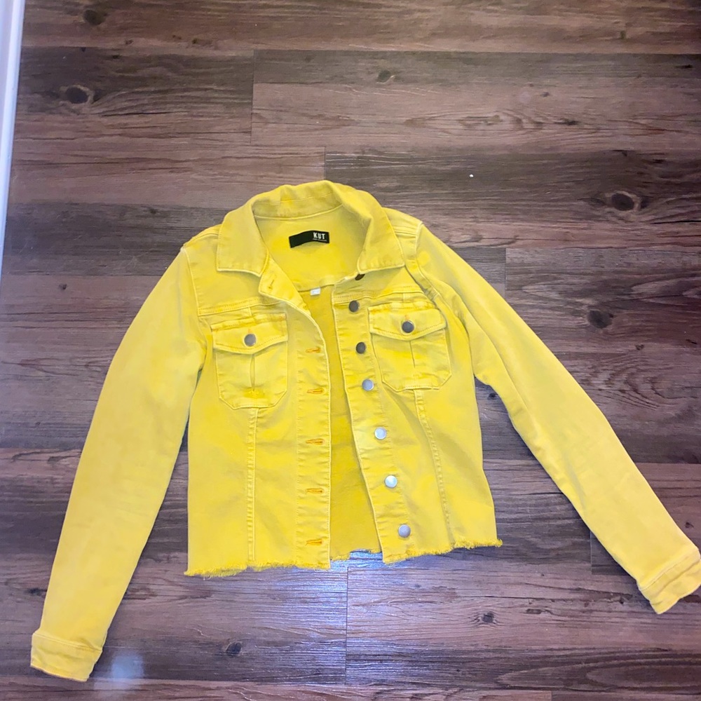KUT never worn washed out yellow Dennis jacket!